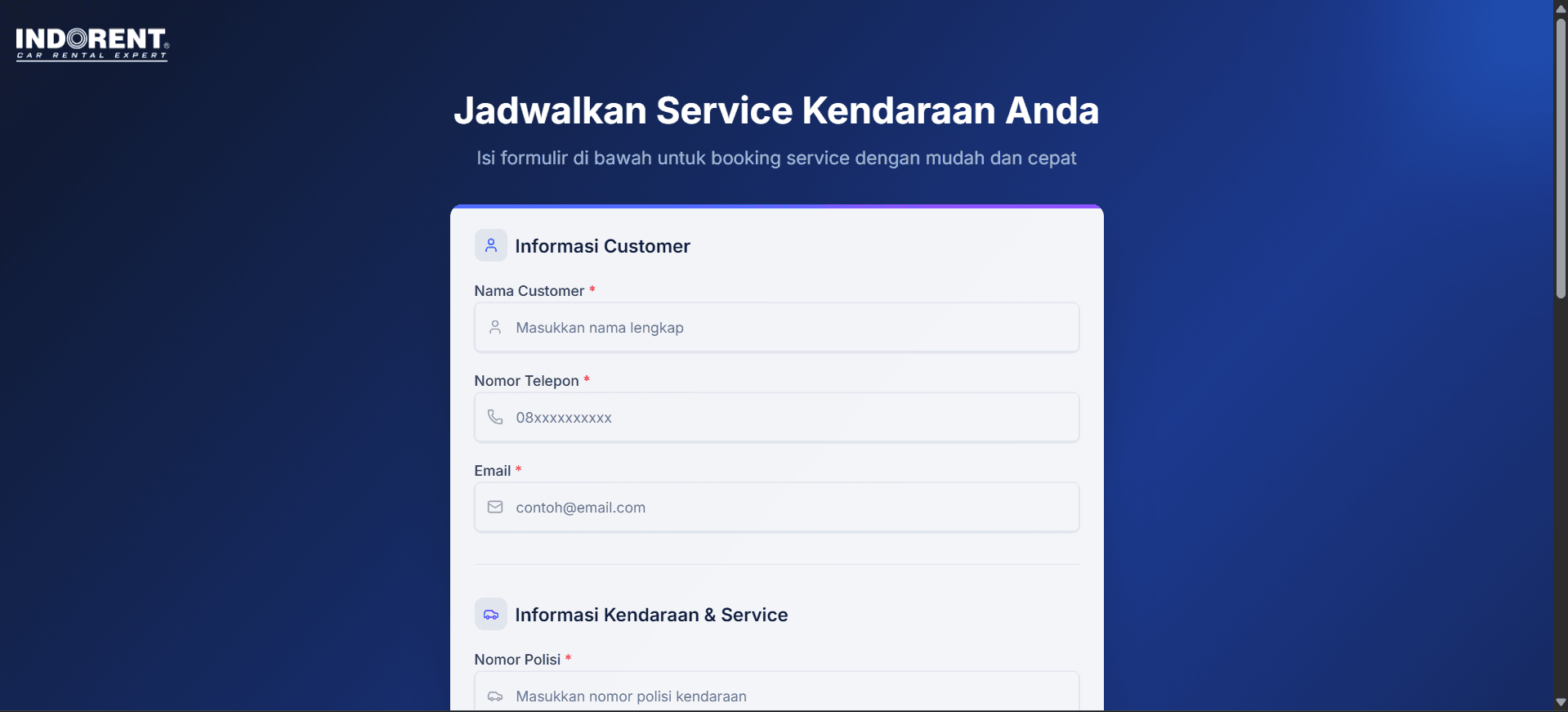 BOOKING SERVICE WEBSITE